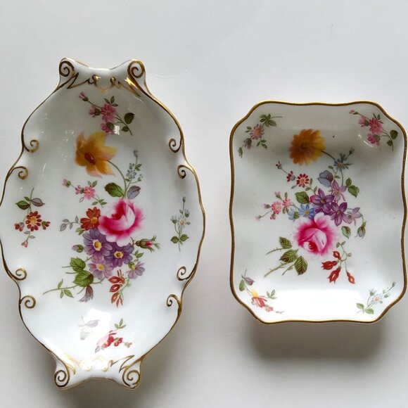 Royal Crown Derby Posies 2 Small Dishes & Vase Open Trinket Vanity Set of 3 Pcs. - Picture 16 of 16